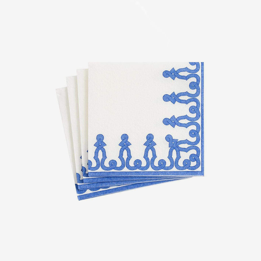 Caspari | Dessin Passementerie Riviera Blue Napkin