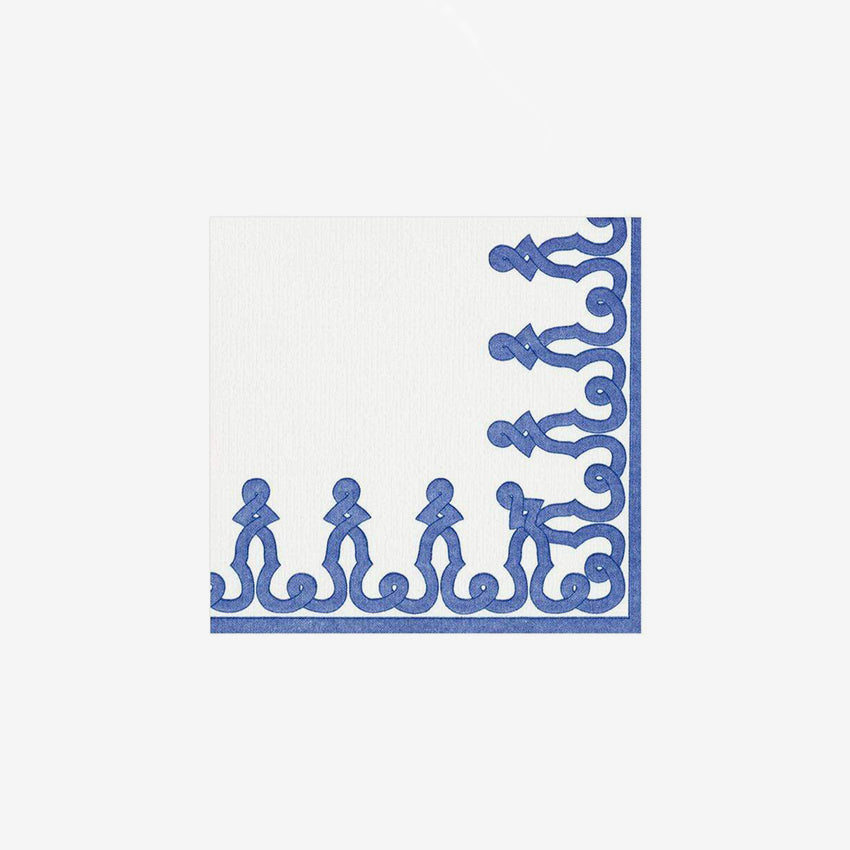 Caspari | Dessin Passementerie Riviera Blue Napkin