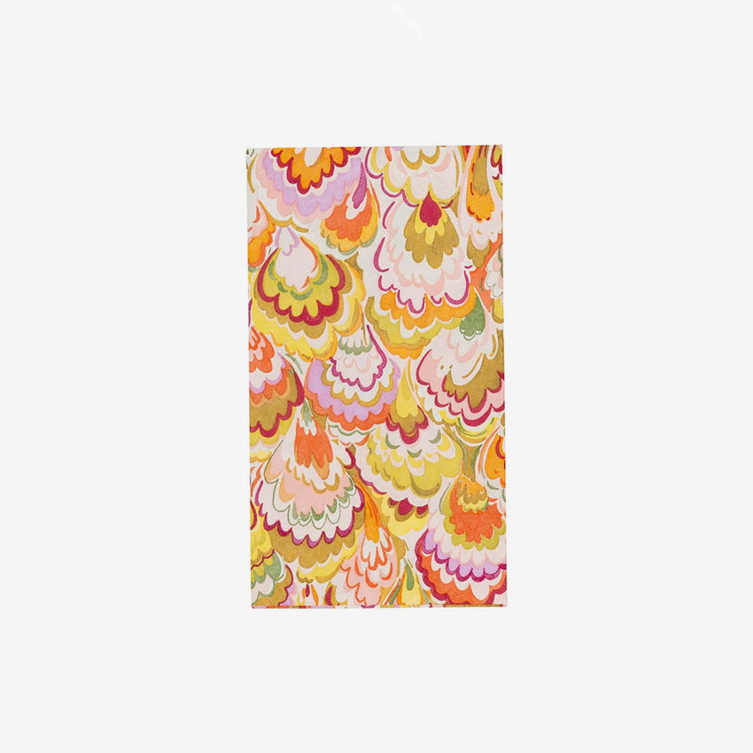 Caspari | Marbled Ceramica Raspberry & Chartreuse Napkin