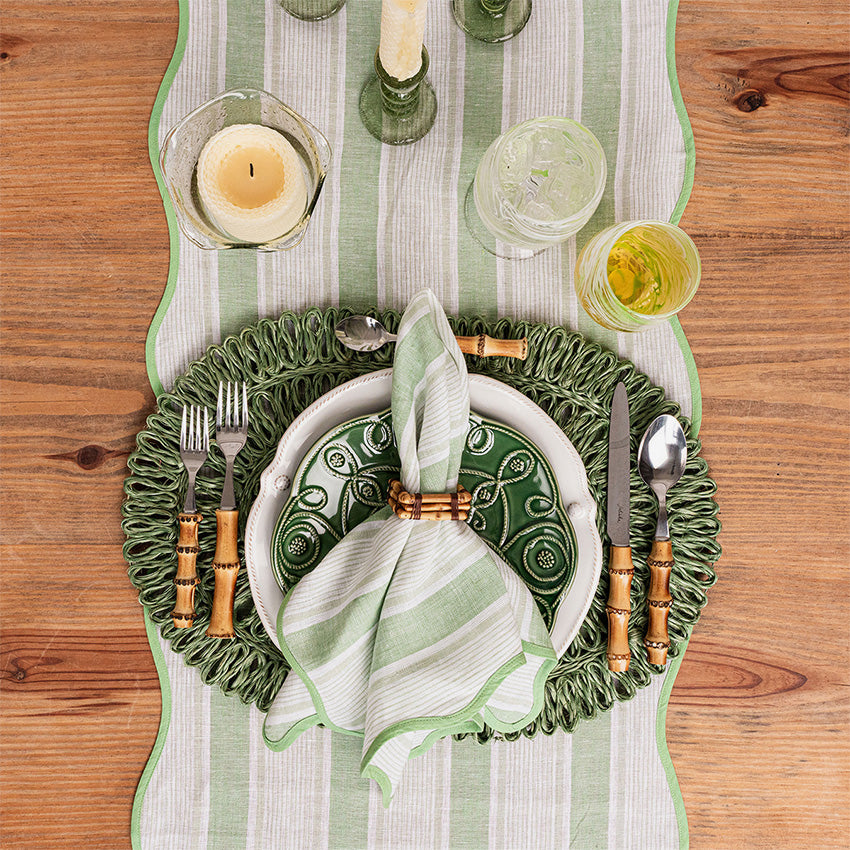 Juliska | Cabana Stripe Table Runner - Seagrass