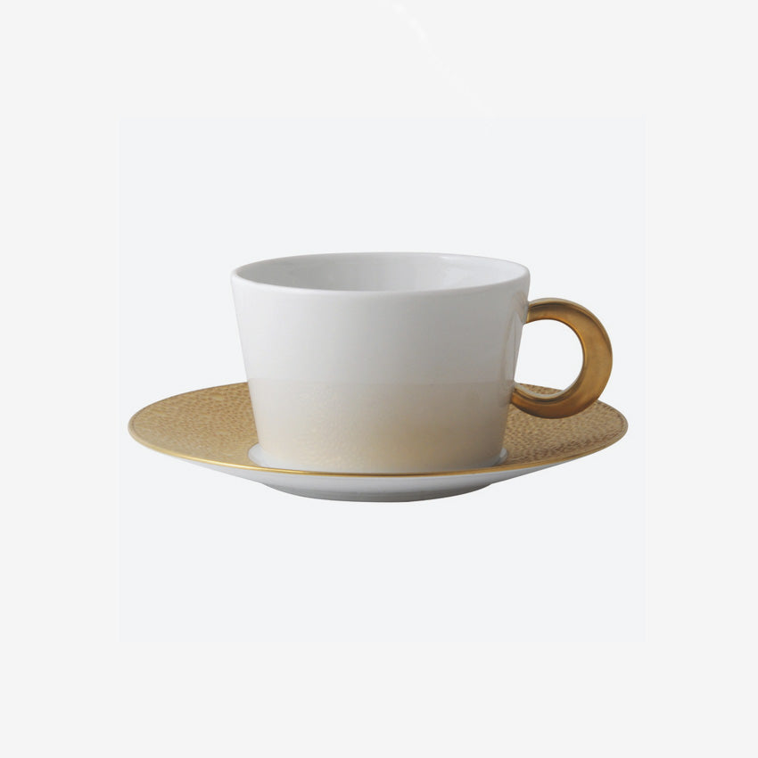 Bouillon cup and saucer Ecume or | Bernardaud Porcelain