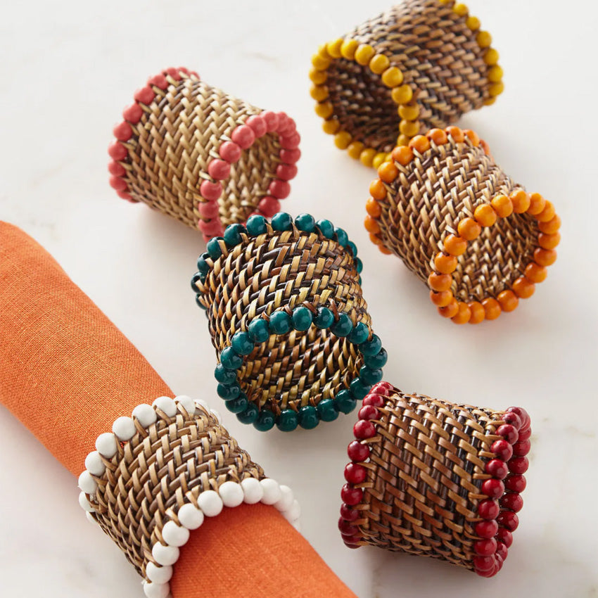 Calaisio | Napkin Ring with Beads - Set of 4