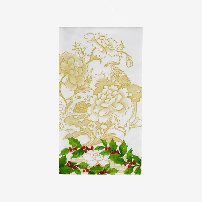 Caspari | Holly Ceramic Serviette ivoire et or 