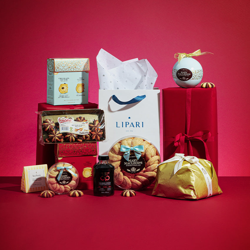 Maison Lipari | Boîte Cadeau des fêtes - Gourmet sucré avec café