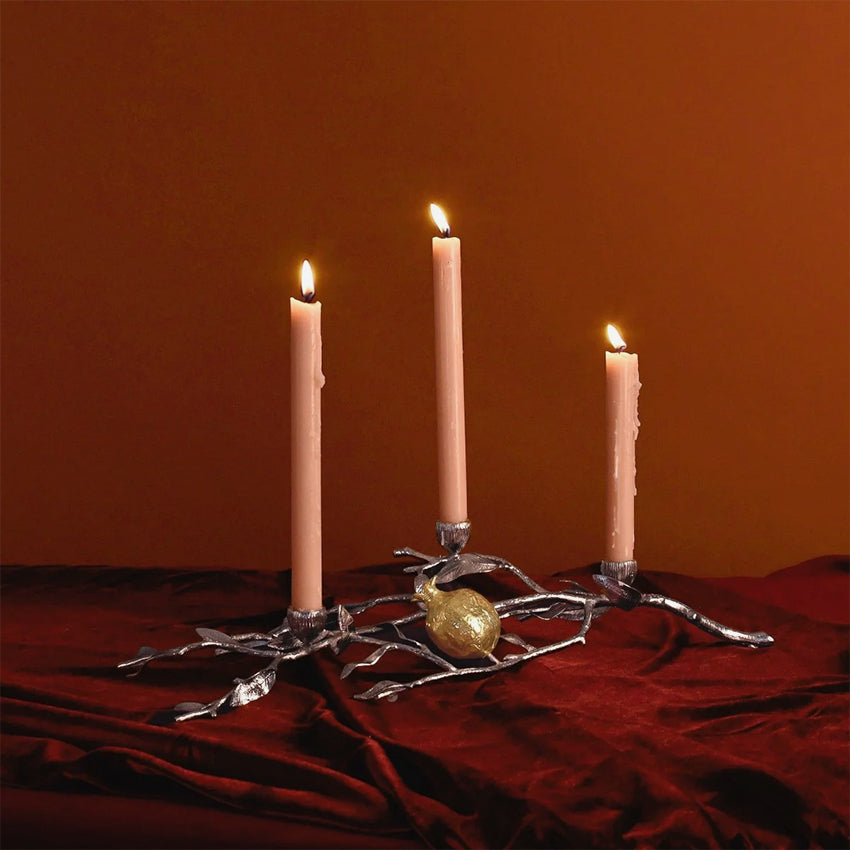 Michael Aram | Pomegranate Low Candleholders - Silver & Gold