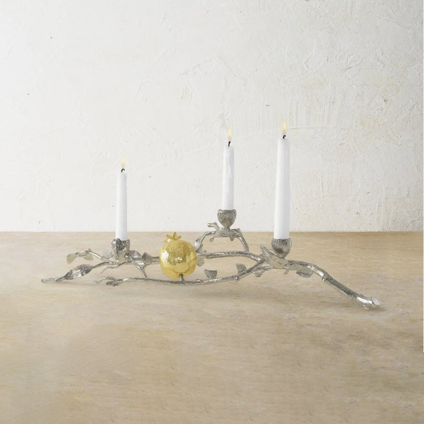 Michael Aram | Pomegranate Low Candleholders - Silver & Gold