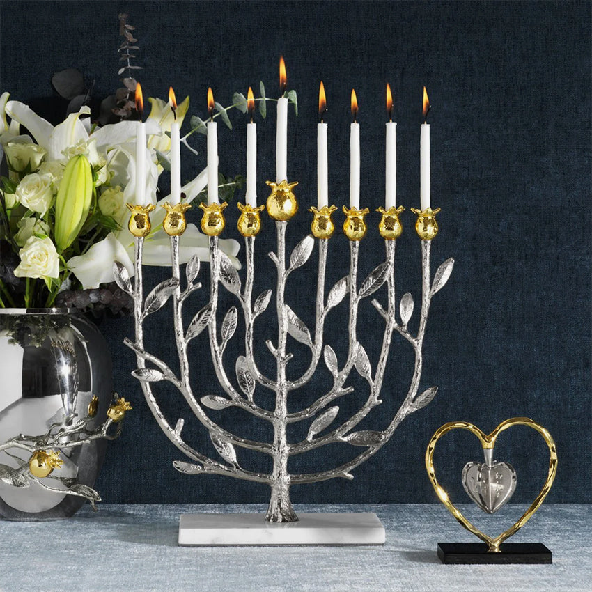 Michael Aram | Menorah Pomegranate - Argent et or