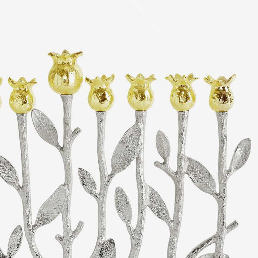 Michael Aram | Menorah Pomegranate - Argent et or