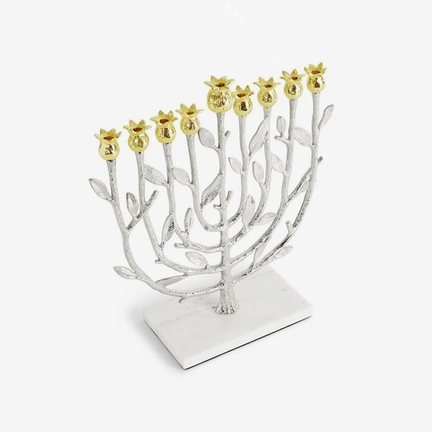 Michael Aram | Menorah Pomegranate - Argent et or