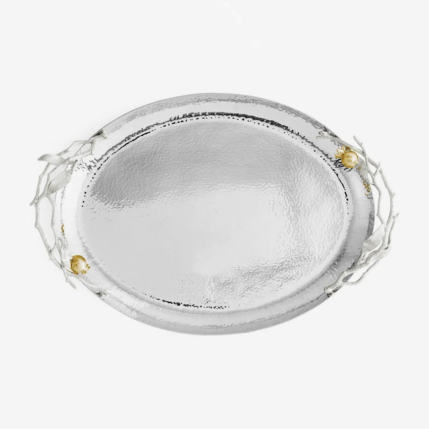 Michael Aram | Pomegranate Oval Tray  Silver & Gold