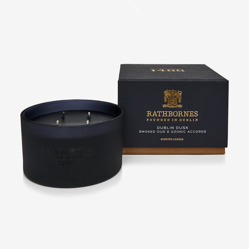 Rathbornes 1488 | Dublin Dusk Scented Candle (Smoked Oud & Ozonic Accords)