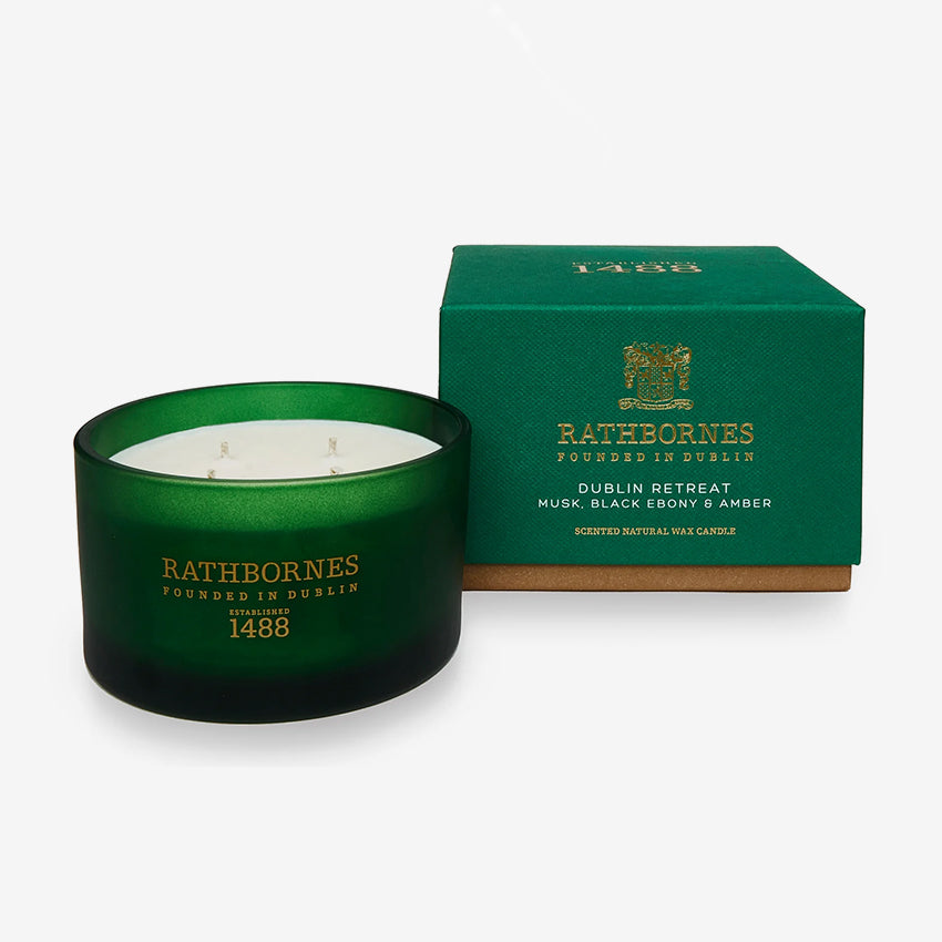 Rathbornes 1488 | Dublin Retreat Scented Candle (Musk, Black Ebony & Amber)