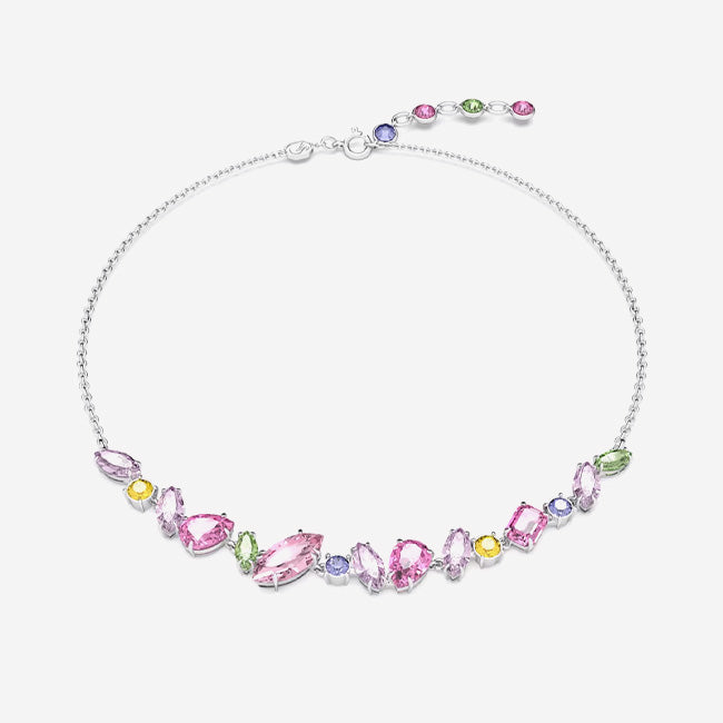 Pink swarovski crystal on sale necklace