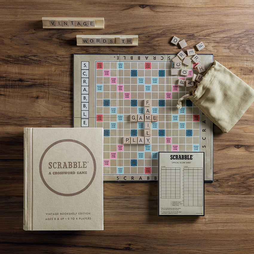 WS Game Company | Édition Vintage Bookshelf Scrabble