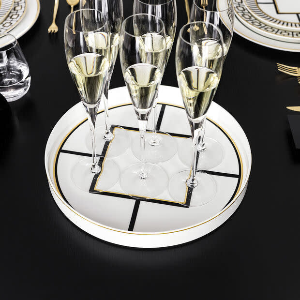 Maison Lipari MetroChic Round Decorative Tray - White & Gold  VILLEROY & BOCH.