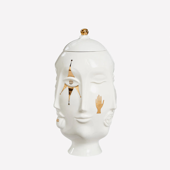 Maison Lipari Gilded Muse Frida Vase - White and Gold  JONATHAN ADLER.