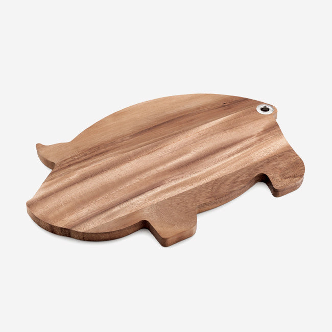 Maison Lipari Acacia Pig Shaped Serving Board - Brown  IRONWOOD.