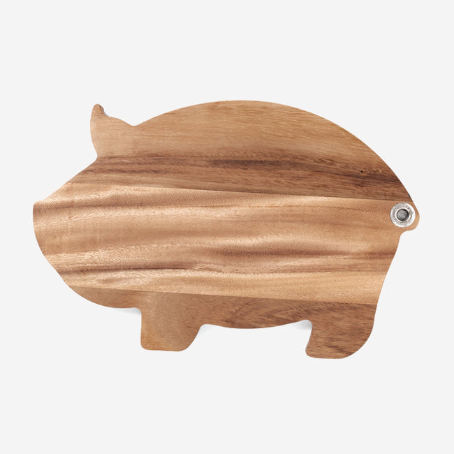 Maison Lipari Acacia Pig Shaped Serving Board - Brown  IRONWOOD.