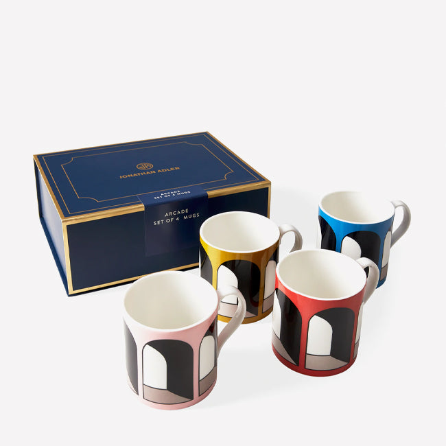 Maison Lipari Boxed Set of 4 Arcade Mugs  JONATHAN ADLER.