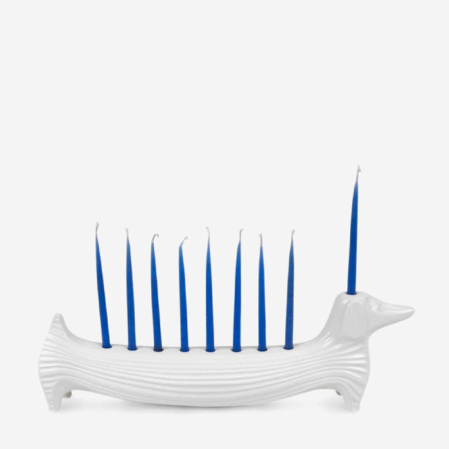 Maison Lipari Menagerie Dachshund Menorah White  JONATHAN ADLER.