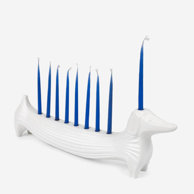 Maison Lipari Menagerie Dachshund Menorah White  JONATHAN ADLER.