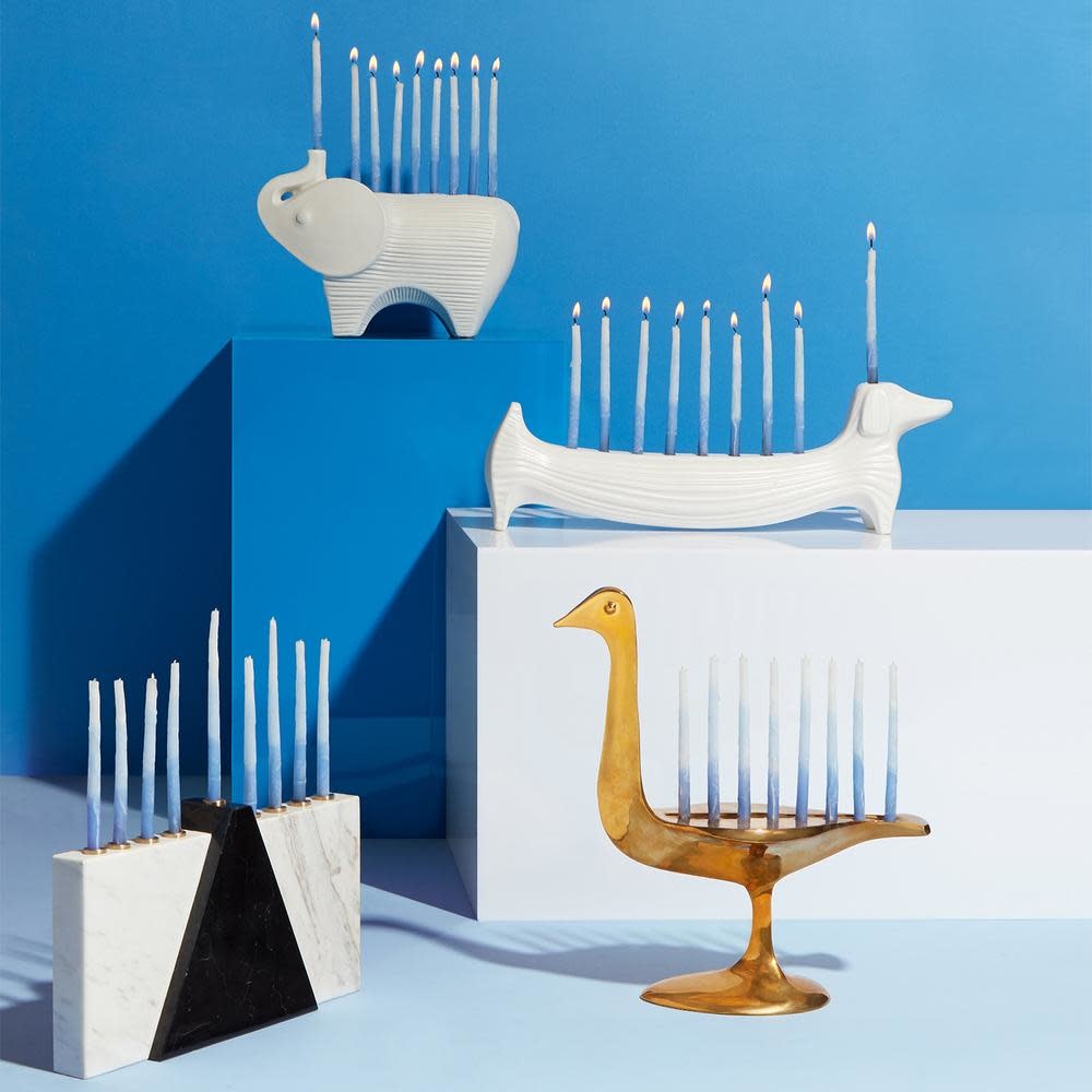 Maison Lipari Menagerie Dachshund Menorah White  JONATHAN ADLER.