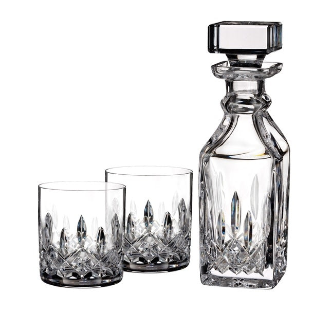 Maison Lipari Lismore Connoisseur Square Decanter 15.5 Oz & Tumbler 7 Oz Set/2  WATERFORD.